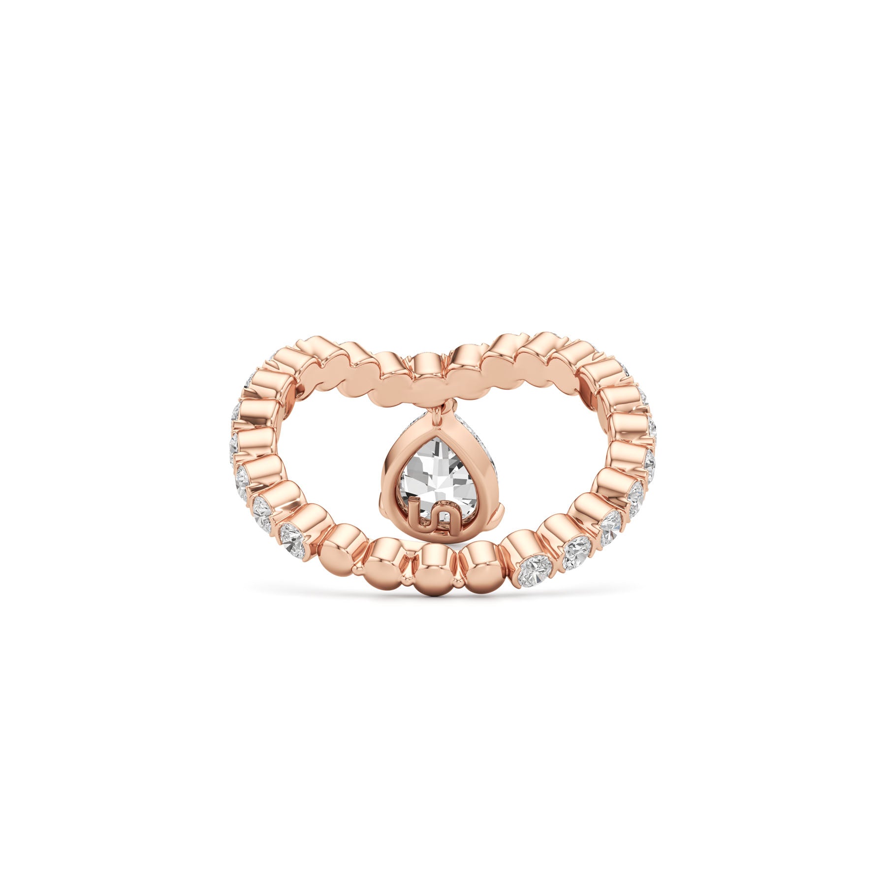 Tear Drop Curve Ring