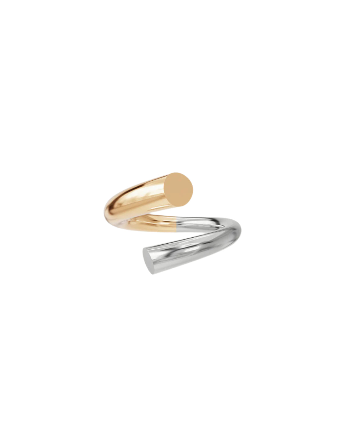 Biseau Ring in Vermeil and Silver