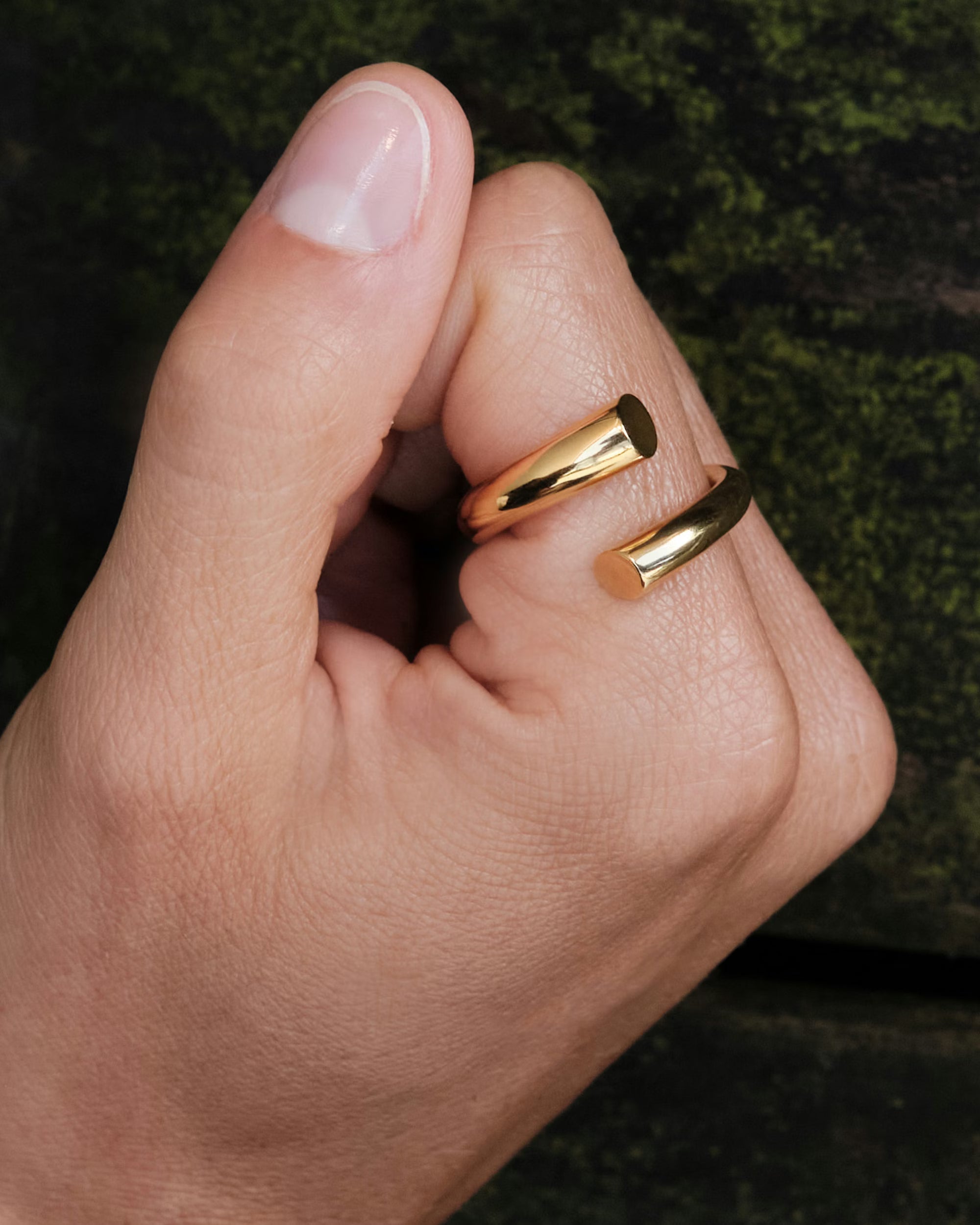 Biseau Ring in Vermeil and Silver