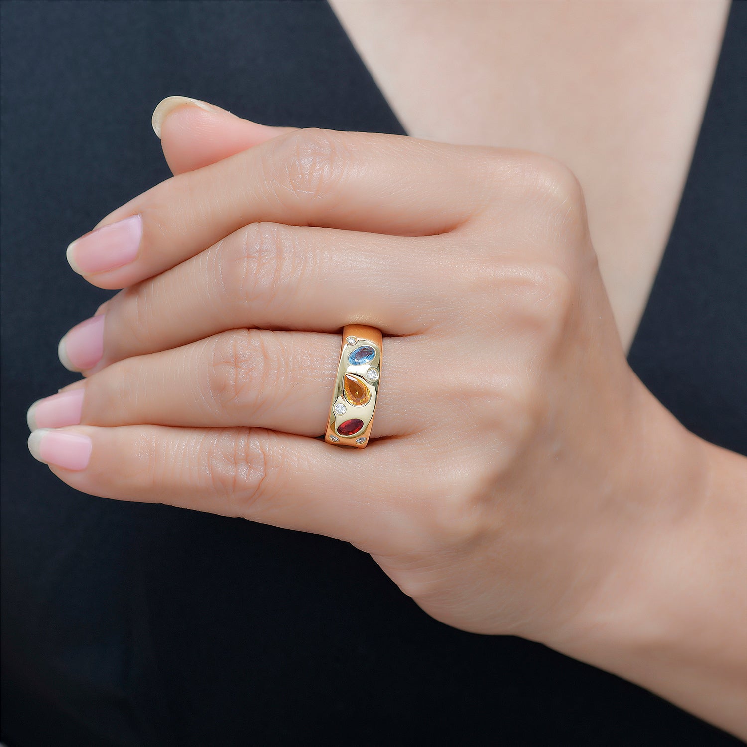 Cosmos Multi Tourmaline Dome Ring