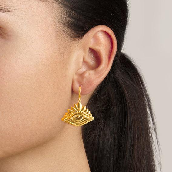 Crown Protective Eye Hoop Earrings