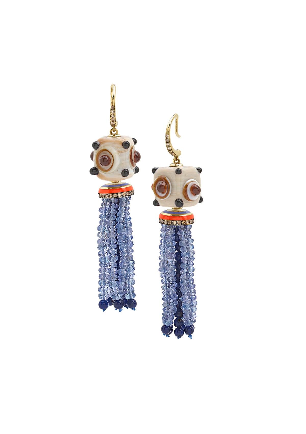Dancing Beads Blue Earrings