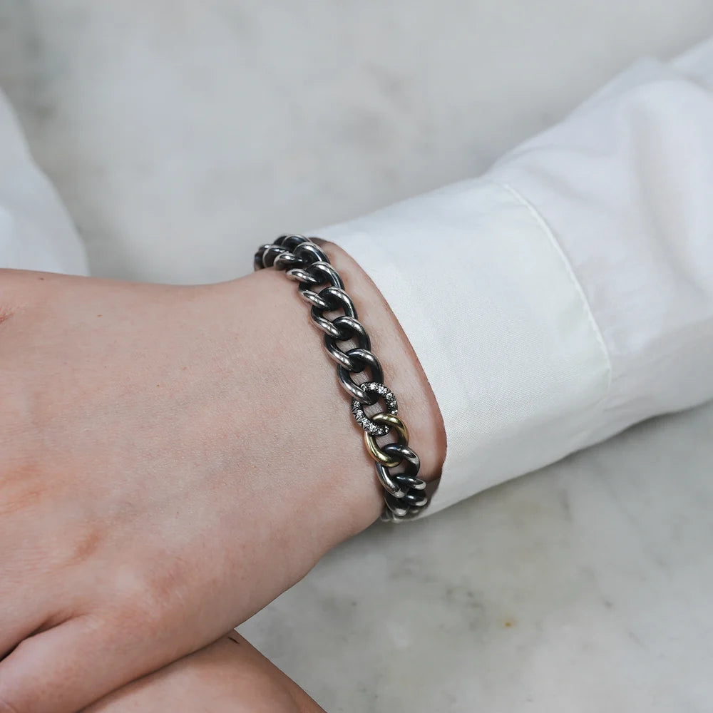 Humete Gradation One Diamond Link Chain Bracelet