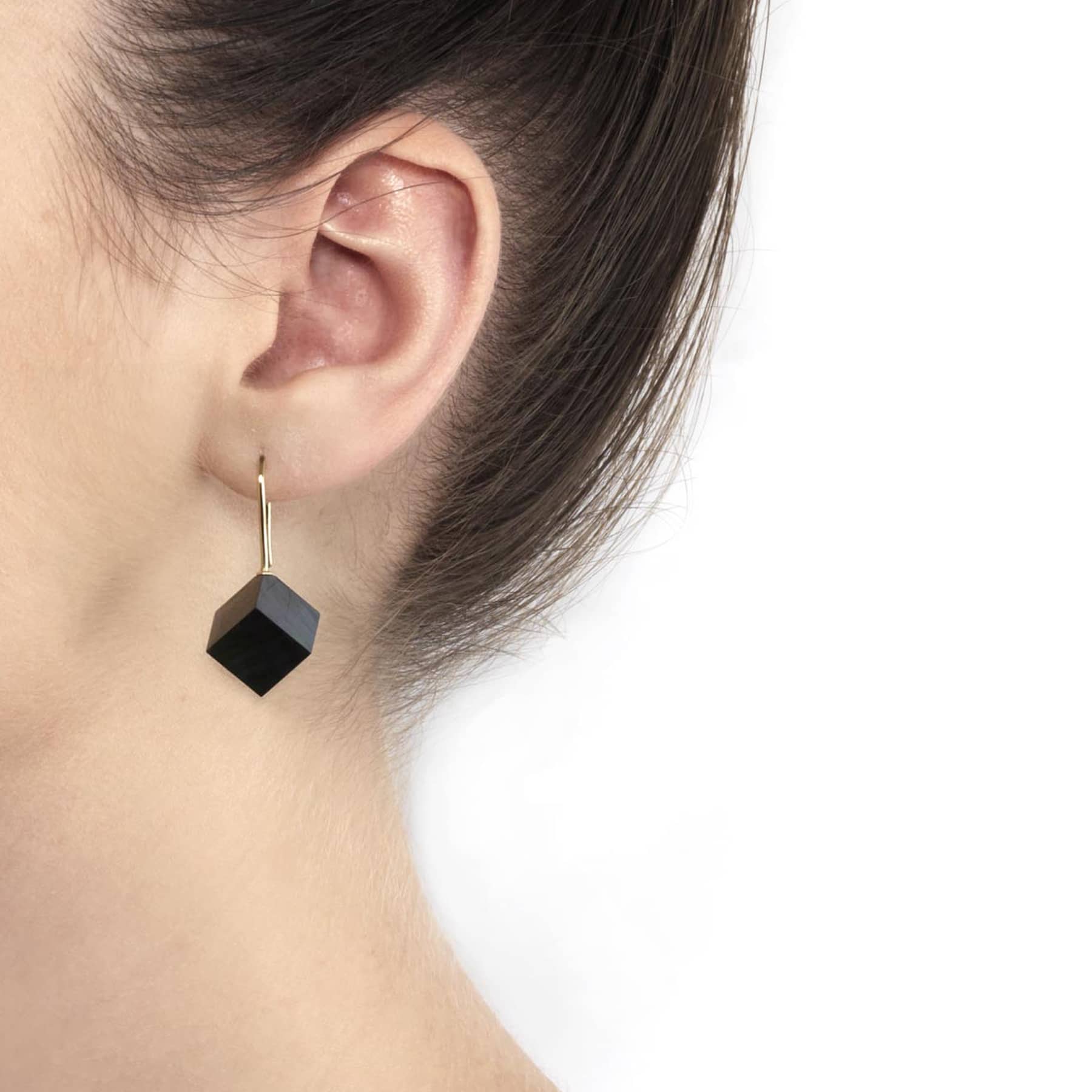 Cube Hook Earrings in Peacock