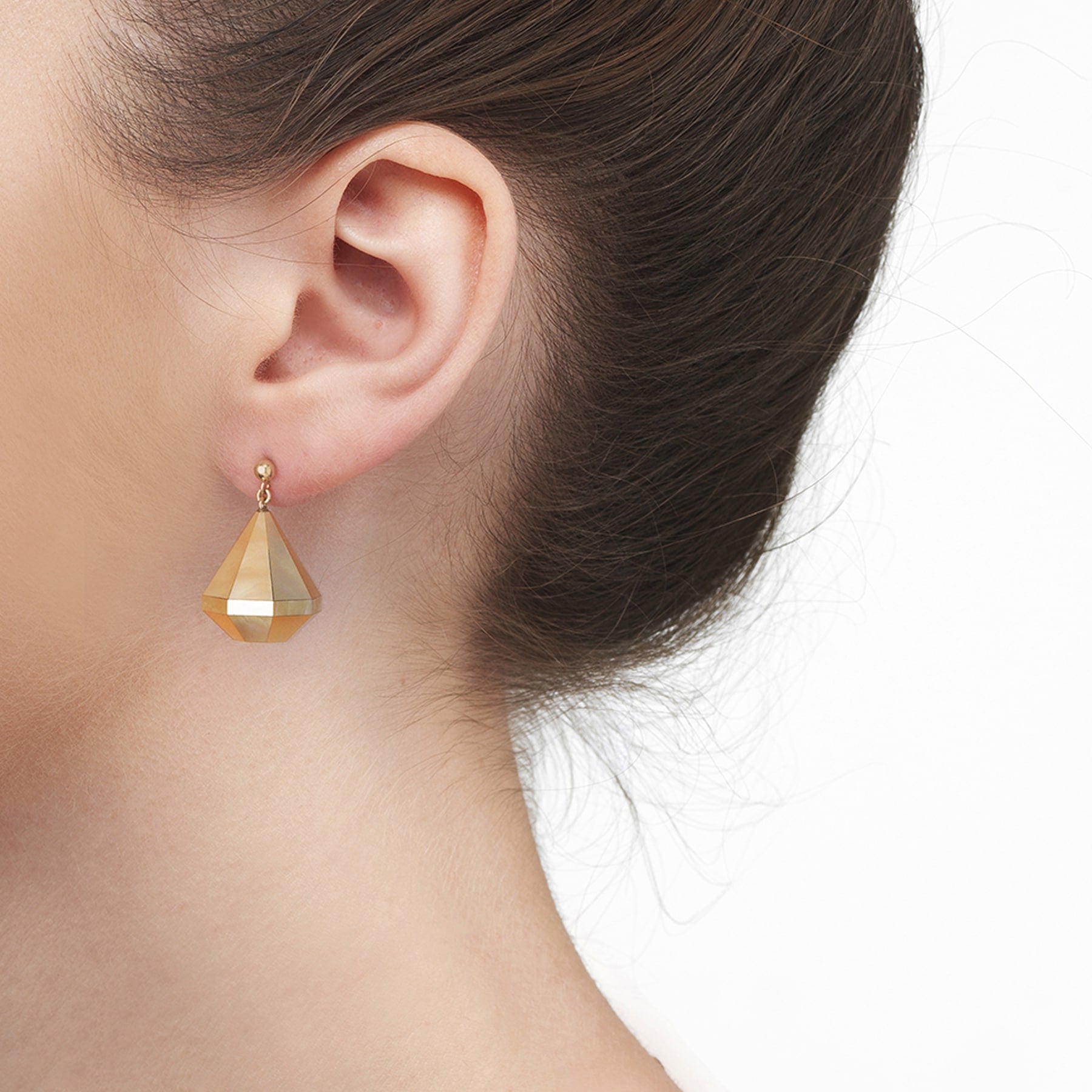 MOP Diamond Earrings in Gold