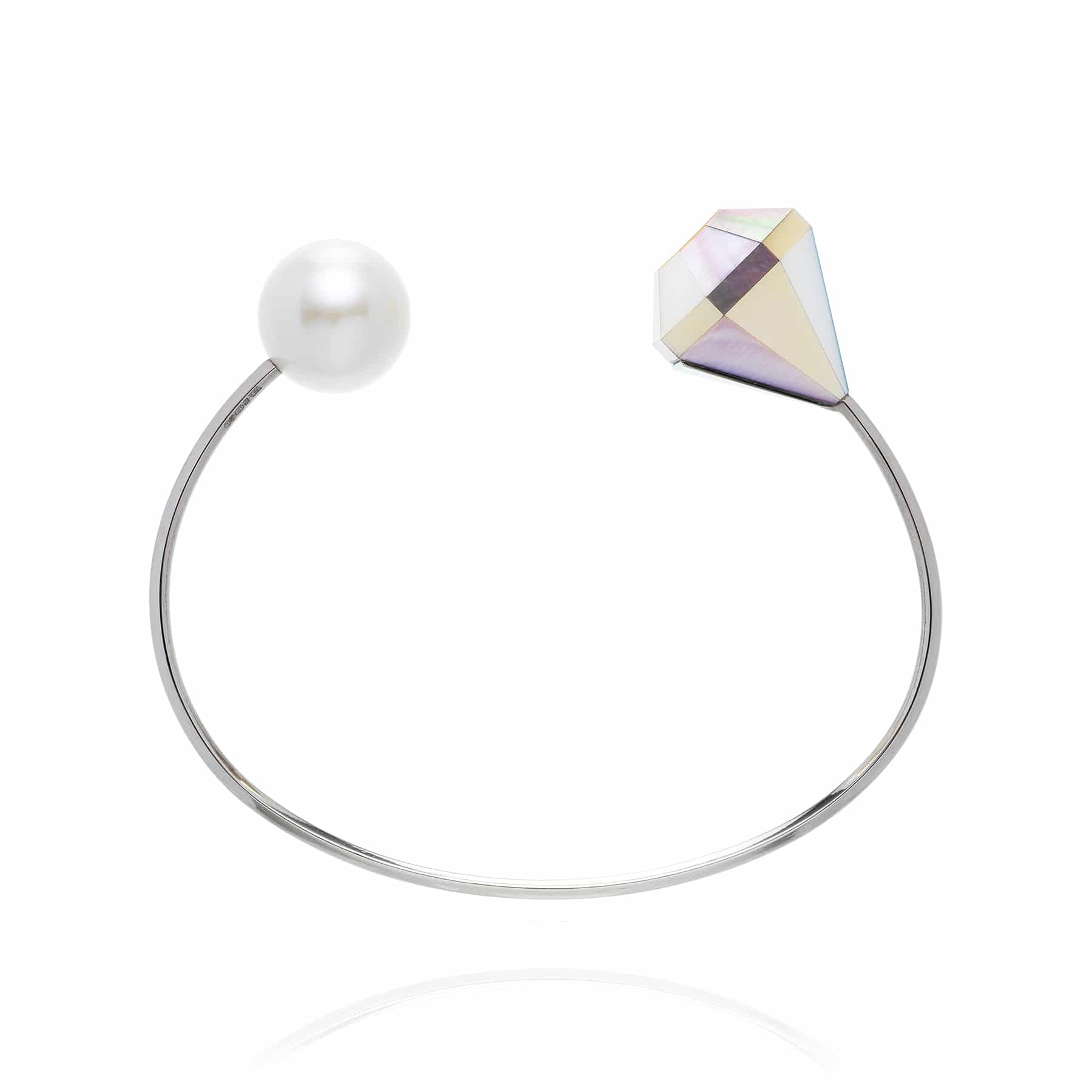 MOP Diamond Open Bangle