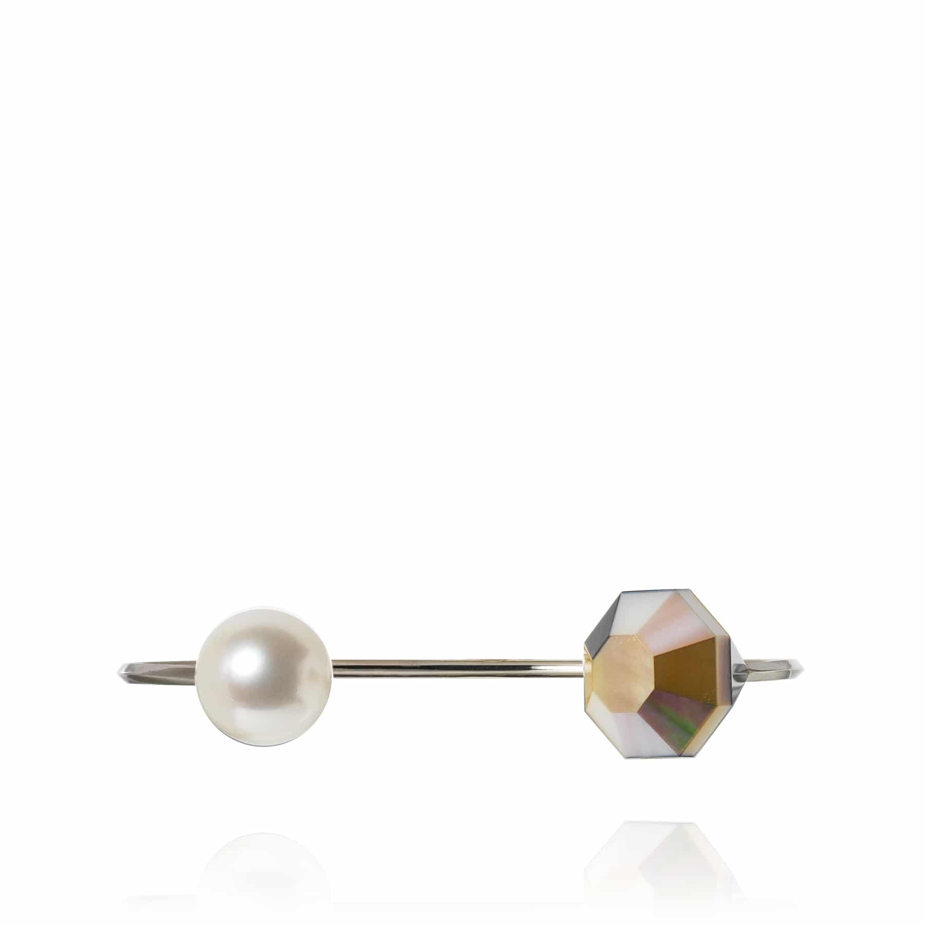 MOP Diamond Open Bangle