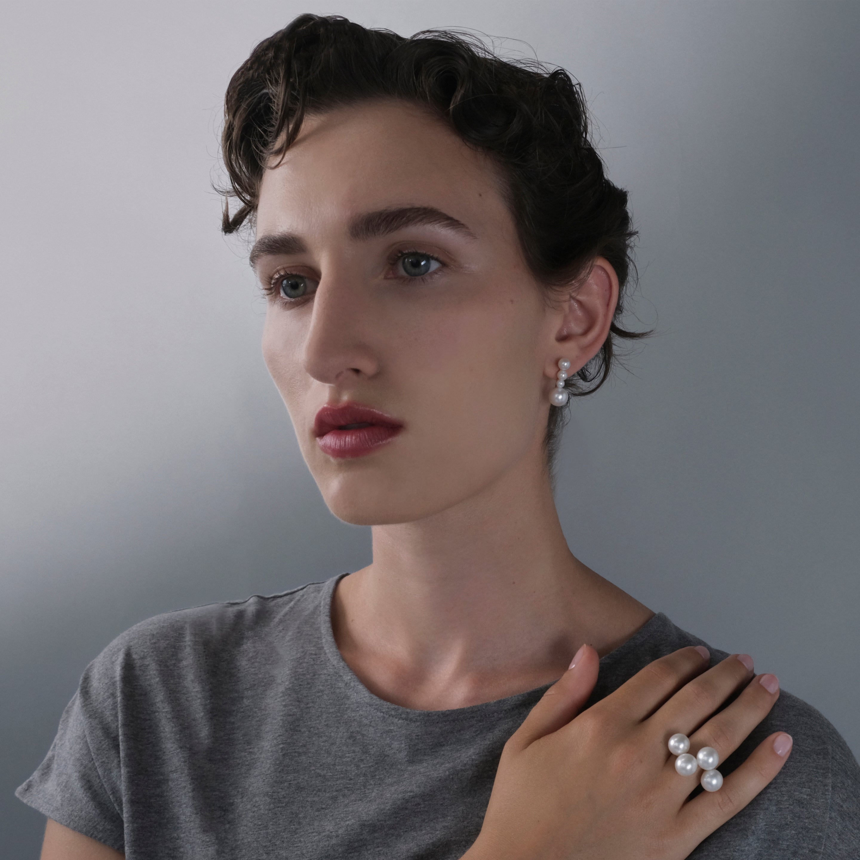 Tria Drop Earrings in White