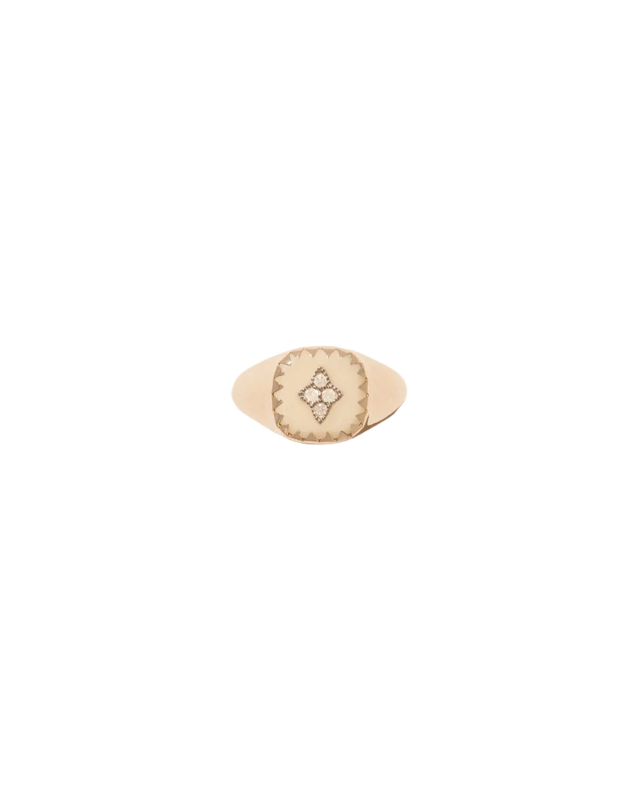 Pierrot Signet Ring White