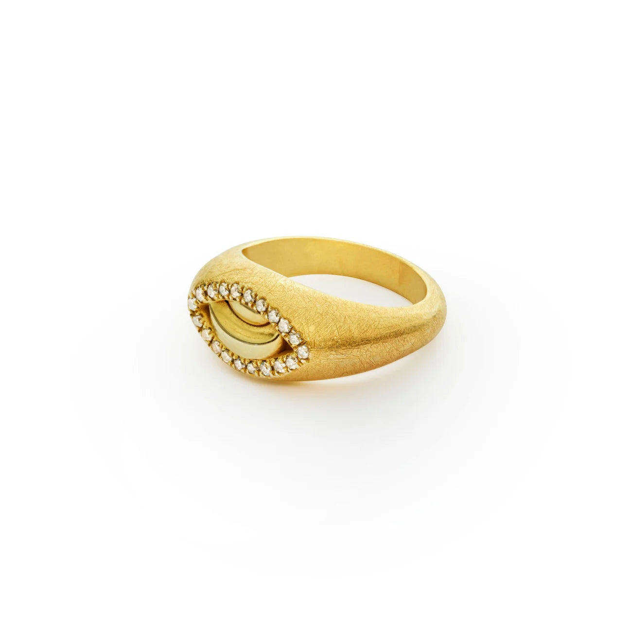 Small Protective Eye Ring with Diamonds